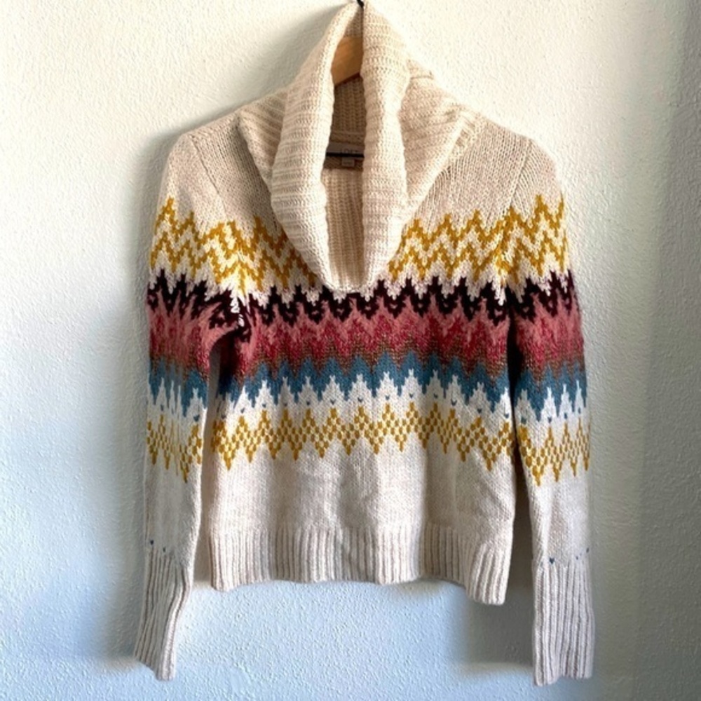 LOFT Sweater with Multicolored Yoke